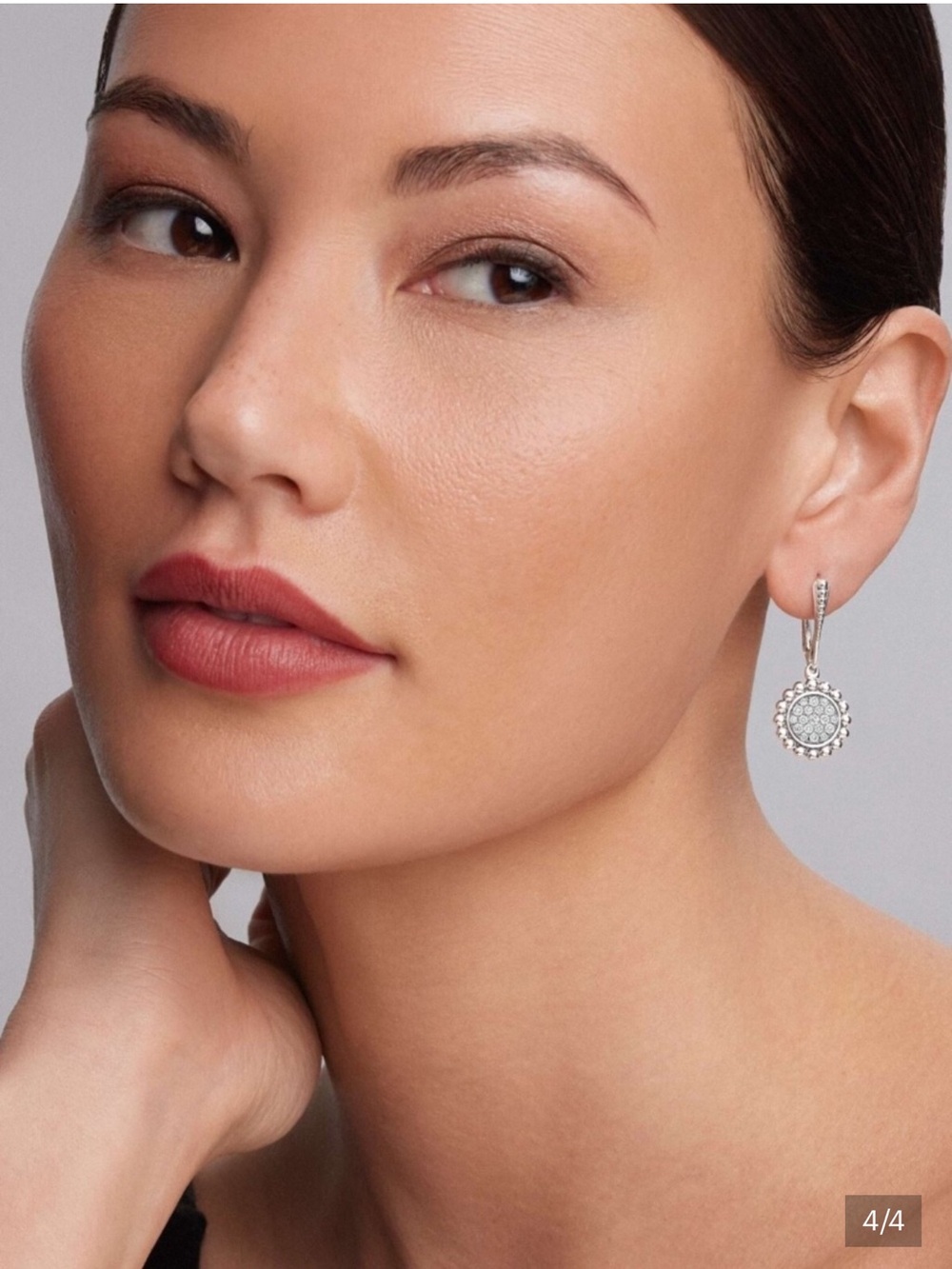 New! LAGOS Caviar Spark Silver Pavé Drop Earrings, MSRP 2850$ - Picture 5 of 8